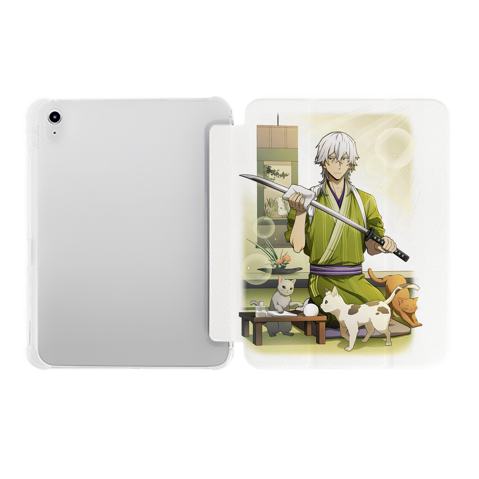 （画像用） 文豪ストレイドッグス Bungo Stray Dogs IPad ケース ペン収納付き 三つ折りスタンド PUレザー×シリコン 対応機種9.5/10.5/10.9インチ